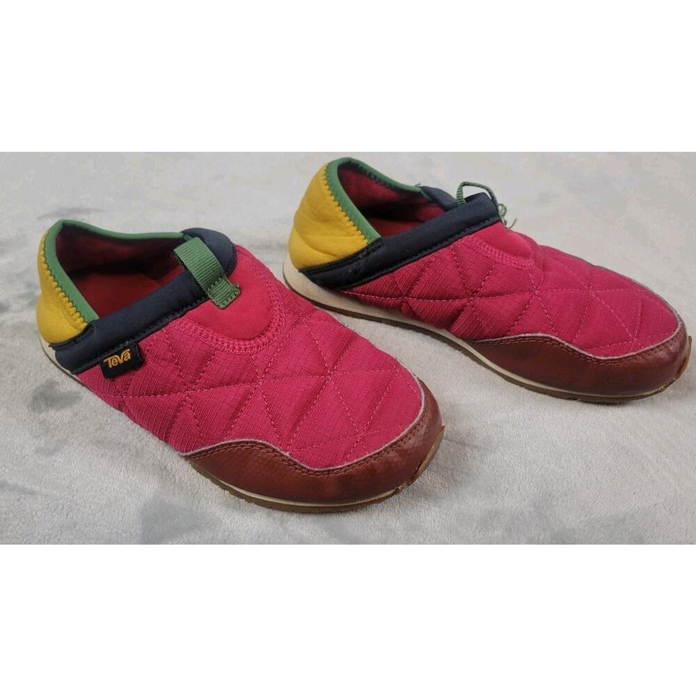 Teva ReEmber Kids Quilted Moc Slip On Slipper Size 1 Colorful pink yellow girls